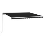 vidaXL Copertină retractabilă manual cu LED, antracit, 450x300 cm