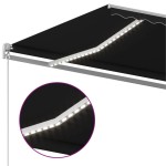 vidaXL Copertină retractabilă manual cu LED, antracit, 450x300 cm