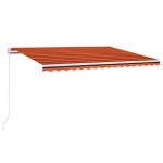 vidaXL Copertină retractabilă manual cu LED portocaliu&maro 450x300 cm