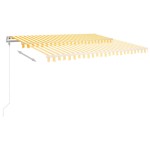 vidaXL Copertină retractabilă automat, galben și alb, 450x300 cm