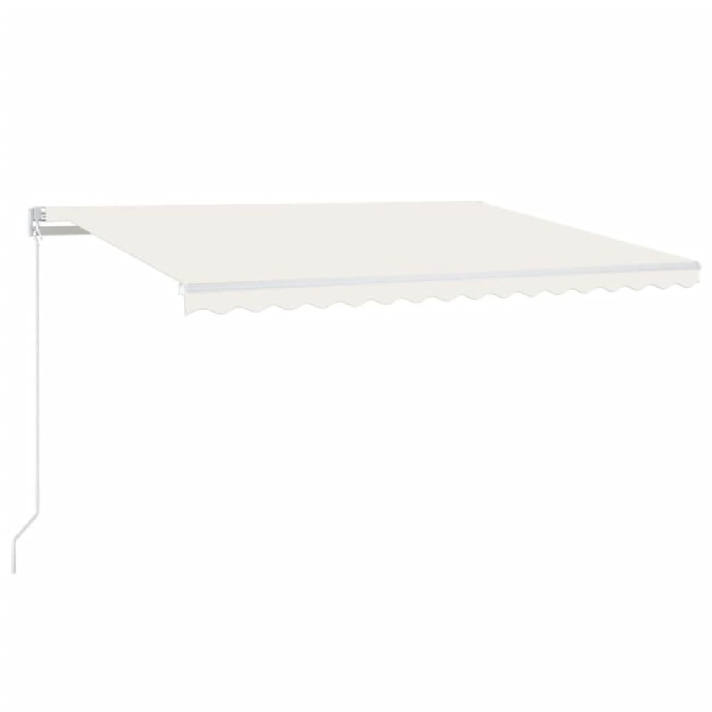 vidaXL Copertină automată cu senzor vânt & LED, crem, 450x300 cm