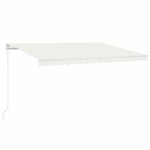 vidaXL Copertină automată cu senzor vânt & LED, crem, 450x300 cm