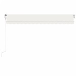 vidaXL Copertină automată cu senzor vânt & LED, crem, 450x300 cm