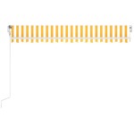 vidaXL Copertină automată cu senzor vânt&LED, galben/alb, 450x300 cm