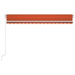 vidaXL Copertină automată senzor vânt/LED, portocaliu/maro, 450x300 cm vidaXL Copertină automată senzor vânt/LED, portocaliu/maro, 450x300 cm