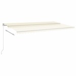 vidaXL Copertină retractabilă manual cu LED, crem, 600x300 cm