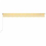 vidaXL Copertină retractabilă manual cu LED, galben și alb, 600x300 cm