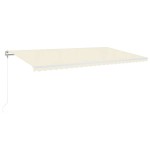 vidaXL Copertină automată cu senzor vânt & LED, crem, 600x300 cm