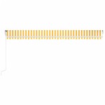 vidaXL Copertină automată cu senzor vânt & LED, galben&alb, 600x300 cm