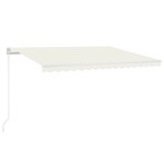 vidaXL Copertină retractabilă manual cu LED, crem, 400x350 cm