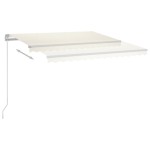 vidaXL Copertină retractabilă manual cu LED, crem, 400x350 cm