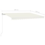 vidaXL Copertină retractabilă manual cu LED, crem, 400x350 cm