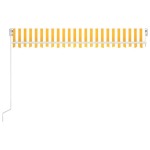 vidaXL Copertină retractabilă manual cu LED, galben și alb, 400x350 cm