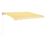 vidaXL Copertină retractabilă automat, galben și alb, 400x350 cm