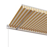 vidaXL Copertină retractabilă automat, galben și alb, 400x350 cm