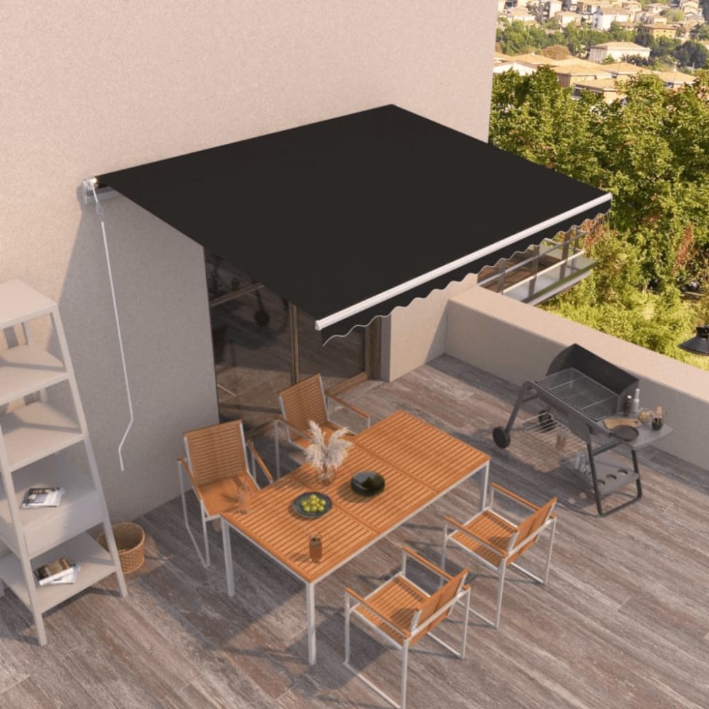 vidaXL Copertină retractabilă automat, antracit, 400x350 cm