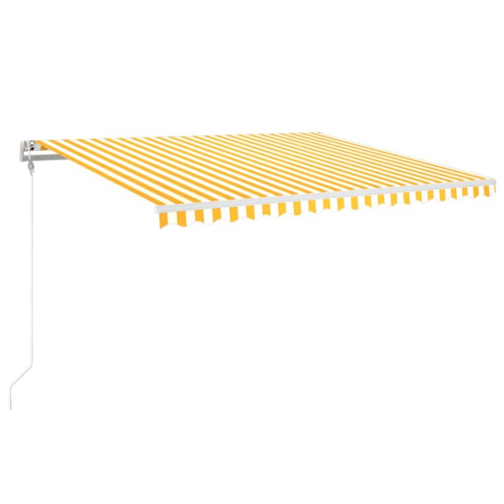 vidaXL Copertină retractabilă automat, galben și alb, 450x350 cm