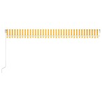 vidaXL Copertină retractabilă manual, galben și alb, 600x350 cm