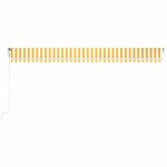 vidaXL Copertină automată cu senzor vânt & LED, galben&alb, 600x350 cm