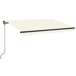 vidaXL Copertină retractabilă manual cu LED, crem, 350x250 cm