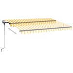 vidaXL Copertină retractabilă automat, galben și alb, 350x250 cm vidaXL Copertină retractabilă automat, galben și alb, 350x250 cm