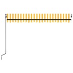 vidaXL Copertină automată cu senzor vânt&LED, galben&alb, 450x300 cm