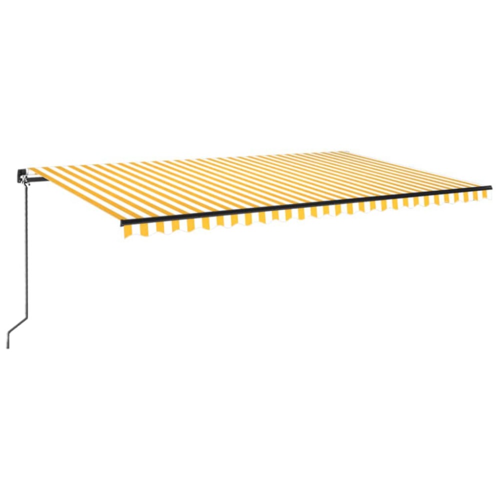 vidaXL Copertină retractabilă manual, galben și alb, 500x300 cm