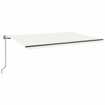 vidaXL Copertină automată cu senzor vânt & LED, crem, 500x300 cm vidaXL Copertină automată cu senzor vânt & LED, crem, 500x300 cm