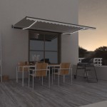 vidaXL Copertină automată cu senzor vânt & LED, crem, 500x300 cm vidaXL Copertină automată cu senzor vânt & LED, crem, 500x300 cm
