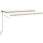 vidaXL Copertină automată cu senzor vânt & LED, crem, 500x300 cm vidaXL Copertină automată cu senzor vânt & LED, crem, 500x300 cm