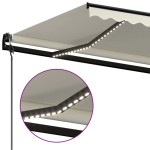 vidaXL Copertină automată cu senzor vânt & LED, crem, 500x300 cm vidaXL Copertină automată cu senzor vânt & LED, crem, 500x300 cm