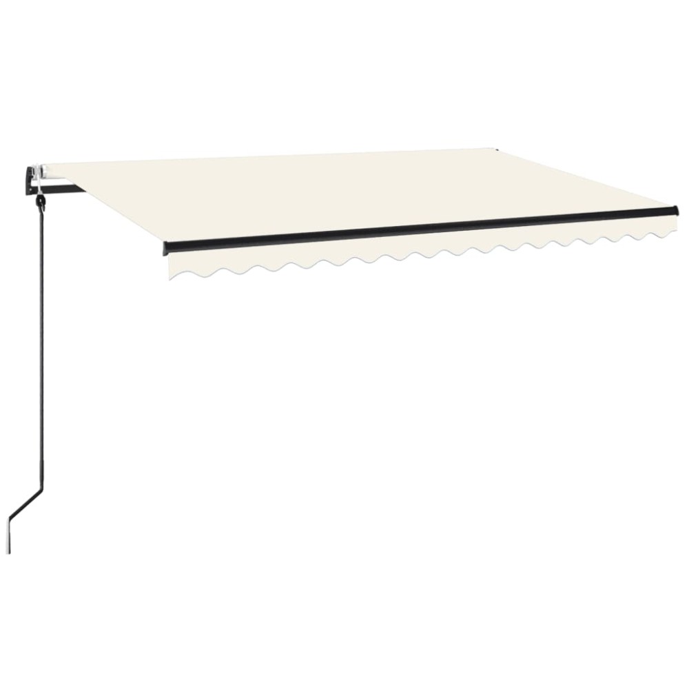 vidaXL Copertină automată cu senzor vânt & LED, crem, 400x350 cm