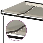 vidaXL Copertină automată cu senzor vânt & LED, crem, 400x350 cm