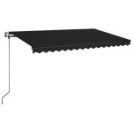 vidaXL Copertină automată cu senzor vânt & LED, antracit, 400x350 cm