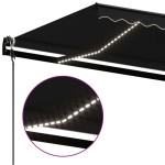 vidaXL Copertină automată cu senzor vânt & LED, antracit, 400x350 cm