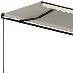 vidaXL Copertină retractabilă manual, crem, 450x350 cm