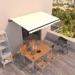 vidaXL Copertină retractabilă automat, crem, 450x350 cm