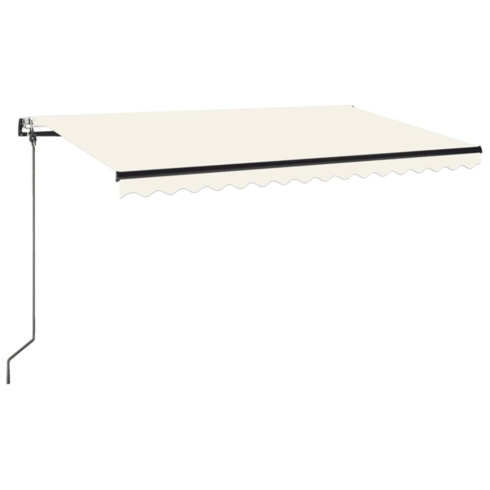 vidaXL Copertină automată cu LED & senzor vânt, crem, 450x350 cm