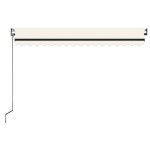 vidaXL Copertină automată cu LED & senzor vânt, crem, 450x350 cm vidaXL Copertină automată cu LED & senzor vânt, crem, 450x350 cm