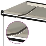 vidaXL Copertină automată cu LED & senzor vânt, crem, 450x350 cm vidaXL Copertină automată cu LED & senzor vânt, crem, 450x350 cm