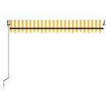 vidaXL Copertină automată cu LED&senzor vânt, galben&alb, 450x350 cm vidaXL Copertină automată cu LED&senzor vânt, galben&alb, 450x350 cm