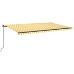 vidaXL Copertină retractabilă manual, galben și alb, 500x350 cm