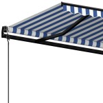 vidaXL Copertină retractabilă automat, albastru și alb, 500x350 cm