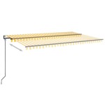 vidaXL Copertină retractabilă automat, galben și alb, 500x350 cm