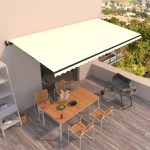 vidaXL Copertină retractabilă automat, crem, 600x350 cm