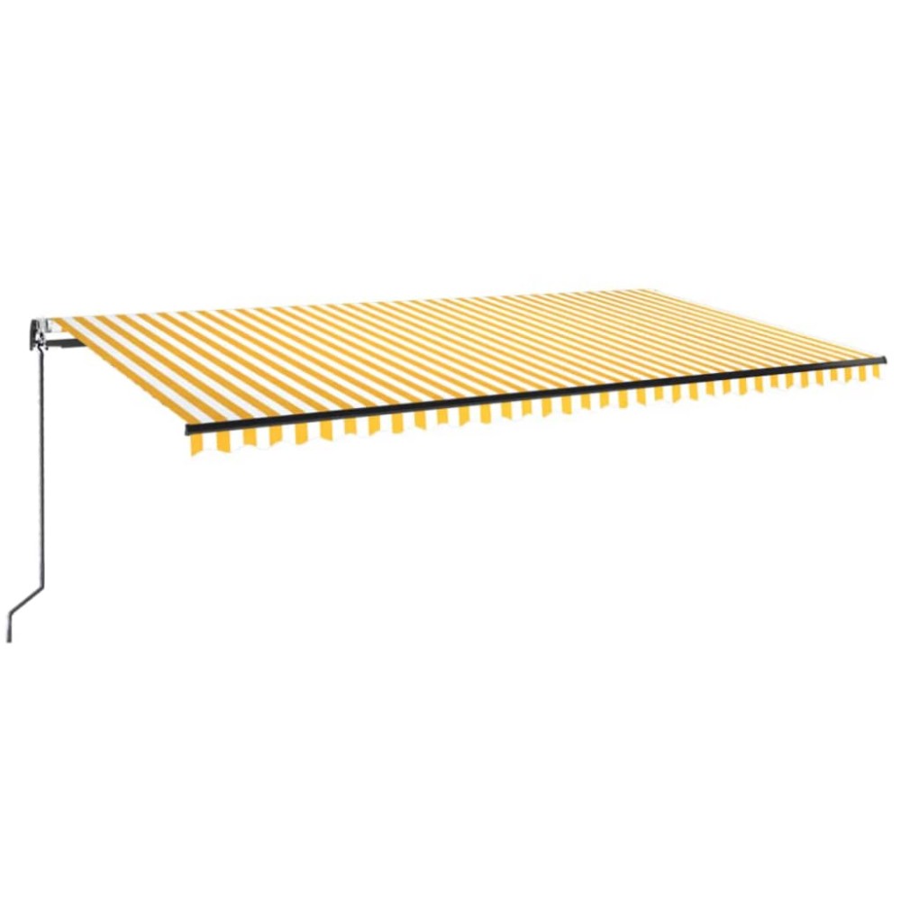 vidaXL Copertină retractabilă automat, galben și alb, 600x350 cm