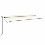 vidaXL Copertină automată cu senzor vânt & LED, crem, 600x350 cm vidaXL Copertină automată cu senzor vânt & LED, crem, 600x350 cm