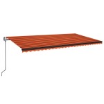 vidaXL Copertină automată cu senzor vânt & LED, oranj/maro, 600x350 cm vidaXL Copertină automată cu senzor vânt & LED, oranj/maro, 600x350 cm