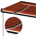 vidaXL Copertină automată cu senzor vânt & LED, oranj/maro, 600x350 cm vidaXL Copertină automată cu senzor vânt & LED, oranj/maro, 600x350 cm