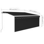 vidaXL Copertină retractabilă manual cu stor, antracit, 3x2,5 m vidaXL Copertină retractabilă manual cu stor, antracit, 3x2,5 m